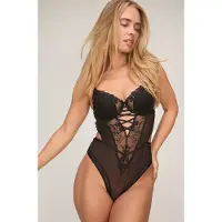Hunkemoller Body Peonie Zwart Dames | Maat: 70E