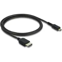 DeLOCK Premium Micro HDMI - HDMI kabel | Slimline | HDMI2.1 (8K 60Hz + HDR) | zwart | 1 meter