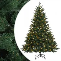 vidaXL - Kunstmatige - Hinged - Kerstboom - 240 - cm - 300 - LED's - Warmwit