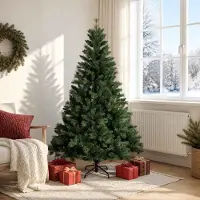vidaXL Kunstmatige Hinged Kerstboom 180 cm PVC en Metalen Groen