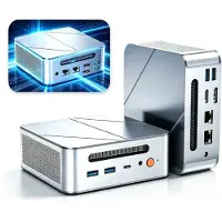 Ninkear Mini PC - Core i9-12900HK - 16GB DDR4 - 1TB PCIe 3.0 SSD - 130 x 127,5 x 52 mm - Wifi 6 - Voor kantoor en multimediagebruik - Zilver