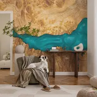 Coloray Vliesbehang - Bruin Snellijm Behang - 250x104 cm - Hout En Hars Fotobehang Vlies - Woonkamer behang Texturen - Muurschildering - Woonkamer behang