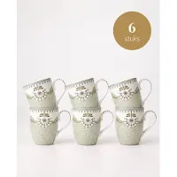 Pip studio - Lily & Lotus - Grote mokken - Tiles Light Green - Set van 6