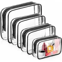 VHV - Doorzichtige toilettas set - 4 stuks - Transparante toilettas - Waterdicht - Reistas voor toiletartikelen - Make-up tas - voor toiletartikelen