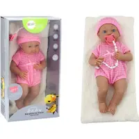 Leantoys Speelgoed pop - roze outfit - 39x18x10 cm - beweegbaar
