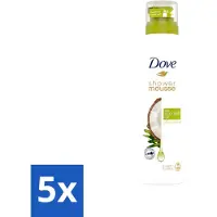 Dove 5 x - Douchemousse - Coconut Oil - Voedend en verzorgend - 200 ml - Voordeelverpakking - 5 stuks