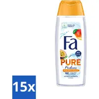 Fa 15 x - Douchegel - Pure Freshness Mango & Passievrucht - Verfrissend & Zoet - Hydraterend - 250 ml - Voordeelverpakking - 15 stuks