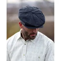Walker and Hawkes Danesford Wax Cap Navy – 8-Panel Baker Boy Pet – British Millerain Maat Large (59cm)