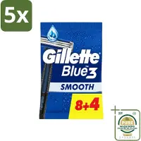 Gillette 5 x - Blue III Smooth - Wegwerpscheermesjes - Comfort en bescherming - 12 Scheermesjes - Wasstrips - Scheermesje - Scheermesjes - Scheerbeurt - Scheren - Haartjes Afsnijden