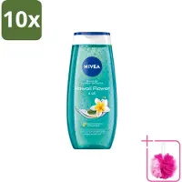 Nivea 10 x – Douchegel – Hawaii Flower & Oil – 250 ml - Bulkverpakking - Douchegel hawaii - Douchemop - Douchegel met olie