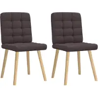 vidaXL Eetkamerstoelen 2 st stof donkerbruin