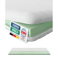AM Qualitätsmatratzen Basic Topper 80x200cm (SG30) - Zachte & Aanpasbare Matrastopper 80 x 200 - Ook geschikt voor boxsprings - Ademende en wasbare tijk - Made in Germany
