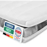 AM Qualitätsmatratzen Basic Topper stevig 80x190cm (SG35) - Hardheidsgraad 3 en 4 - Stevige & Aanpasbare Matrastopper 80 x 190 - Harde topper - Voor Matras en Boxspringbed - Made in Germany
