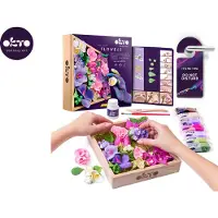 Okto Inspiration Art-modelleringsset DIY-bloemen in een houten lijst 21x21 cm