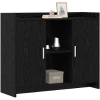 vidaXL Dressoir Black Oak 98,5 x 33 x 80 cm Bewerkt hout