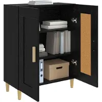vidaXL Dressoir Zwart eiken 69,5 x 34 x 90 cm Bewerkt hout