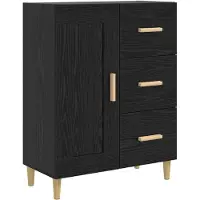 vidaXL Dressoir Zwart eiken 69,5 x 34 x 90 cm Bewerkt hout