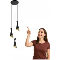 ITALUX Schwarz/Goud hanglamp MALIA PND-85949-3 BK+GD van