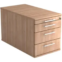 Hjh OFFICE PRO SIGNA TC30 RE - Rolcontainer Hout Walnoot met 3 lades Rail handvat (kunststof)