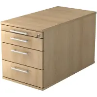 Hjh OFFICE PRO SIGNA TC30 RE - Rolcontainer Hout Eiken met 3 lades Rail handvat (kunststof)