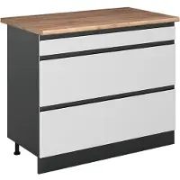 Vicco Keukenonderkast R-Line Wit/Antraciet 100 cm goudkleurig eiken werkblad, Model 71568