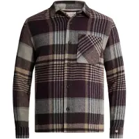 Cast iron Overhemd 'Wool-blend overshirt with check pattern' donkerlila