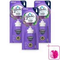 Glade 3 x - Sense & Spray Navulling - Tranquil Lavender & Aloë - 18 ml - Bulkverpakking - Geur - Douchemop - Rust