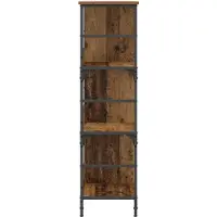 vidaXL Boekenplank 4-laags 78,5 x 33 x 117,5 cm metaal PB Oud hout