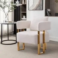 STILVORA Fauteuil 68 x 68 x 70 cm - Comfort Met Hoofdkussen En Lendenkussen - Voor Woonkamer, Slaapkamer Of Balkon - Fluweel Wit