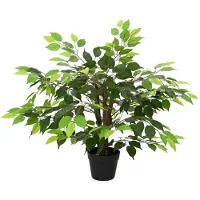 vidaXL Kunst Ficusplant Groen 73 x 16 x 60 cm Stof en Hout