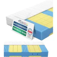 AM Qualitätsmatratzen Premium Plus 7 zones koudschuimmatras 90x200 H2 met traagschuim Made in Germany OEKO TEX gecertificeerde visco koudschuimmatras 90x200 19 cm hoog