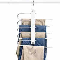 Bodo Broekhanger Hout Wit - Kledinghanger - 5 Broeken - 2 Stuk -