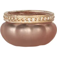 Clayre & Eef Waxinelichthouder Ø 6x4 cm Roze Glas
