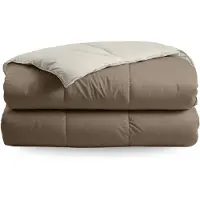 Zelesta Deluxe Duo Percale Katoen Zomerdekbed - Taupe & Crème 160x220cm