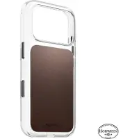 Nomad Clear Horween lederen hoesje iPhone 18 Pro – UV-blokkerend materiaal tegen vergeling – Bescherming tegen vallen tot 2,4 meter – Compatibel met MagSafe en Qi2 opladen - Bruin