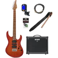 Fazley Modern Series Evara HSH Ember Flame elektrische gitaar starterset met modeling combo