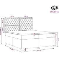 vidaXL Boxspringbed met matras, donkergrijs, 200 x 200 cm, fluweel