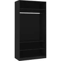 vidaXL Kledingkast 100x50x200 cm bewerkt hout zwart