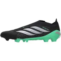 Adidas Predator League Veterloze Gras Voetbalschoenen (FG) Zwart Zilver Mintgroen