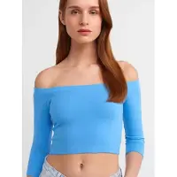 Dilvin Dames Off-shoulder Crop Blouse