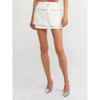 Dilvin Hoge Taille Katoenen Poplin Cargo Minirok