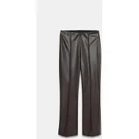 Dilvin Hooggewaist Faux Lederen Flared Leggings