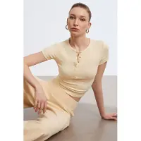 Dilvin Slim Fit Crop Jersey Blouse