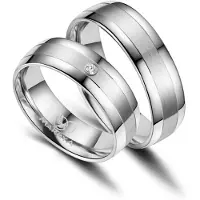 MARRYA Ring 'ES-02 Ehering aus Edelstahl – Silberfarben' lichtgrijs