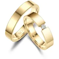 MARRYA Ring 'ES-44 Ehering aus Edelstahl' goud