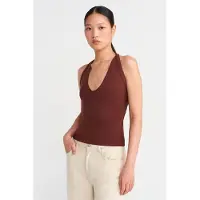 Dilvin Slim Fit Halternek Cut-Out Blouse