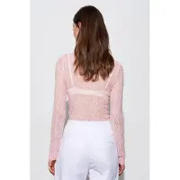 Dilvin Slim Fit Kanten Bootsvorm Blouse