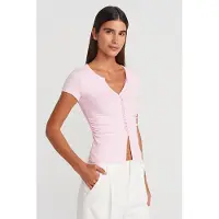 Dilvin Slim Fit V-hals Knopenblouse
