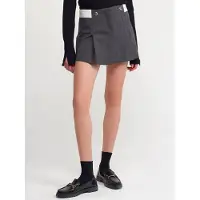 Dilvin Hoge Taille Plissé Mini Rok Met Riem