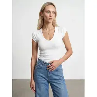 Dilvin Slim Fit Crop Jersey Top
